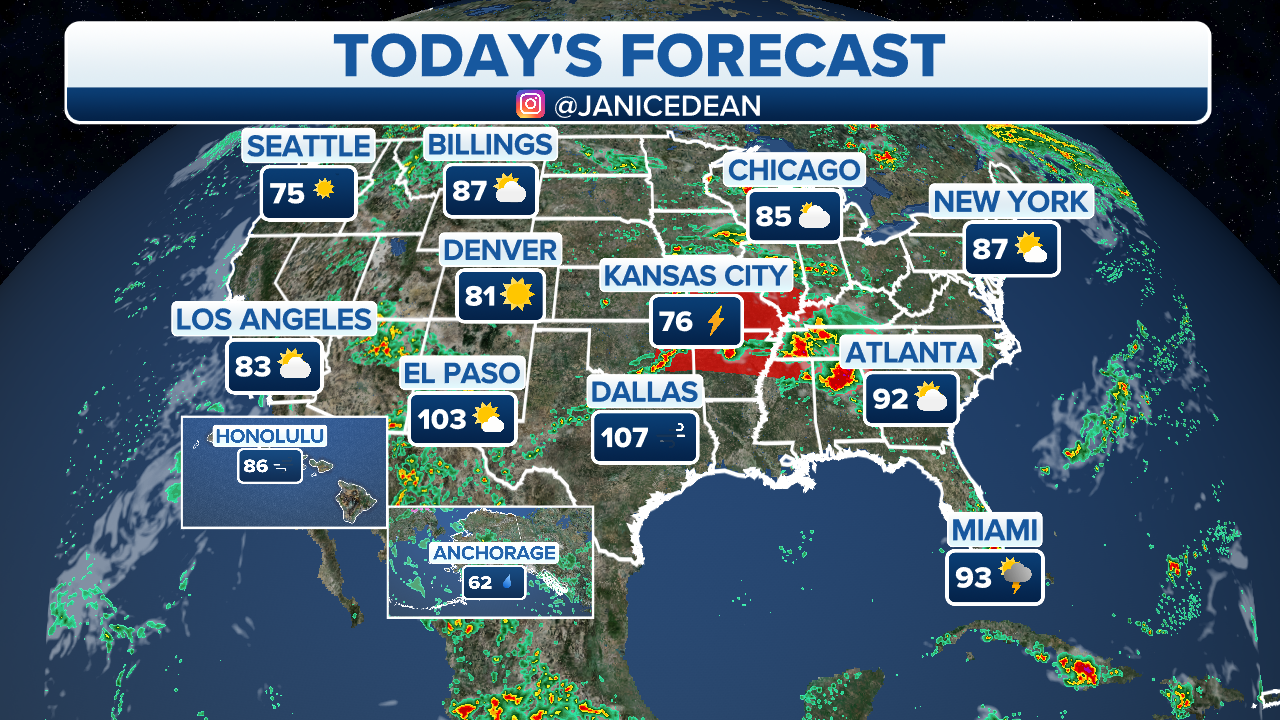 Severe weather moves over central states as heat continues to break