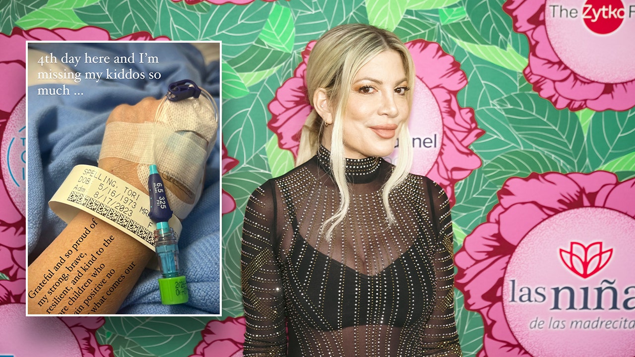 Tori Spelling reveals she’s been hospitalized for 4 days, says she’s ‘so proud of my strong, brave’ kids