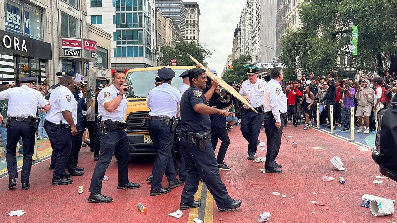 New York City Playstation giveaway devolves into street chaos as police officers dodge flying projectiles