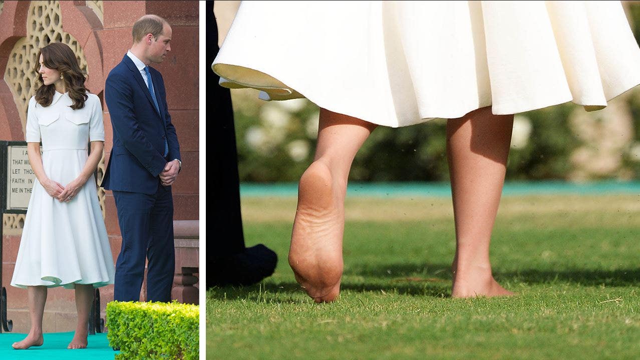 Kate Middleton goes barefoot in a 