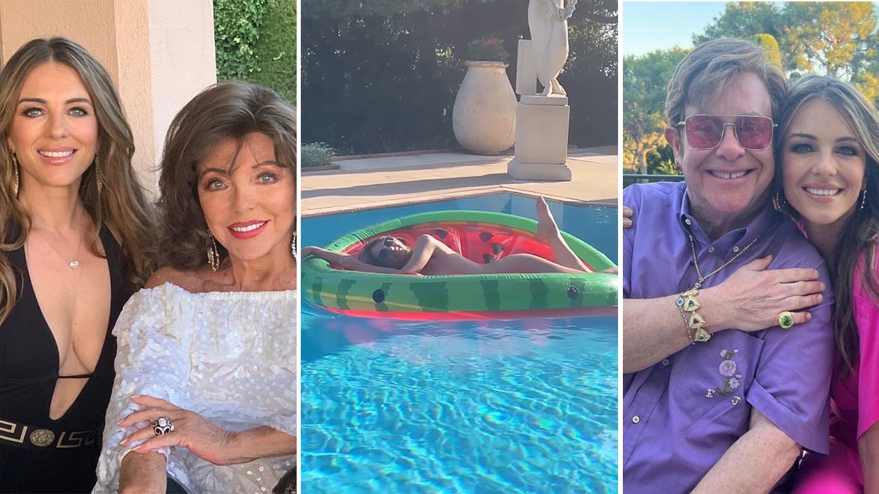 Elizabeth Hurley heats up summer by lounging nude on pool float