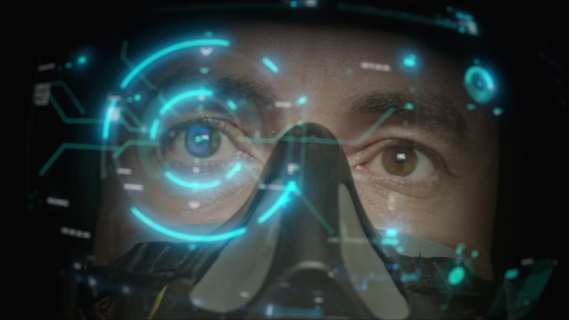 A rendering of a pilot using Red 6's Advanced Tactical Augmented Reality System (Red 6)