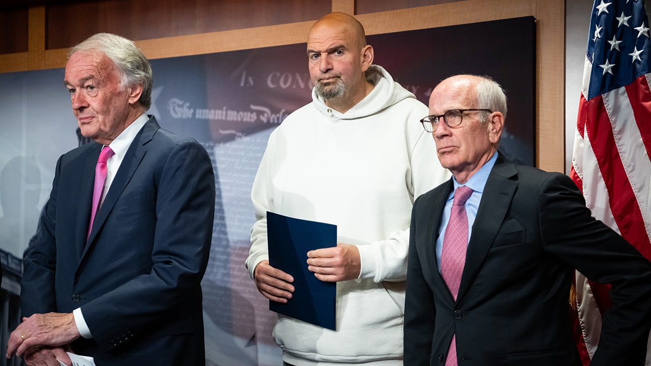 Senate Majority Leader Chuck Schumer, D-NY, quietly changed Senate dress code rules, in a move believed to accommodate Sen. John Fetterman, D-Pa., who is seen here speaking during a news conference at the U.S. Capitol on May 18, 2023. (Alex Wong / Getty Images)