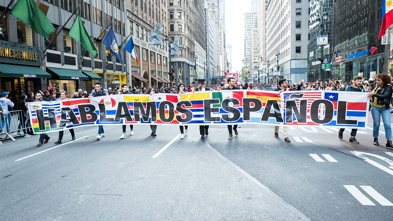 Spanish-speakers-in-parade