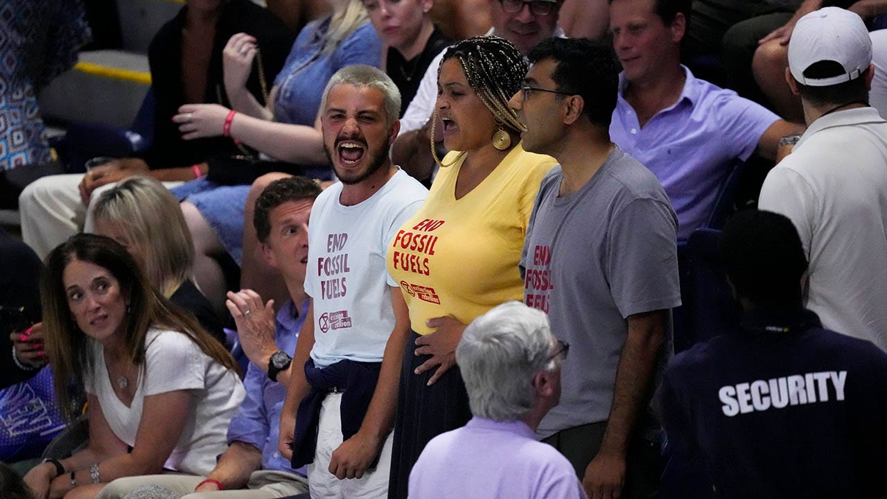 'End Fossil Fuels' protesters disrupt US Open semifinal match