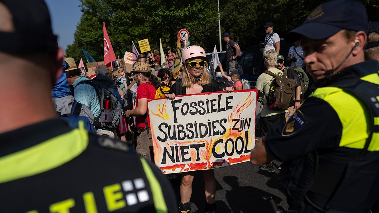 Climate protesters break through police barrier, block Dutch highway