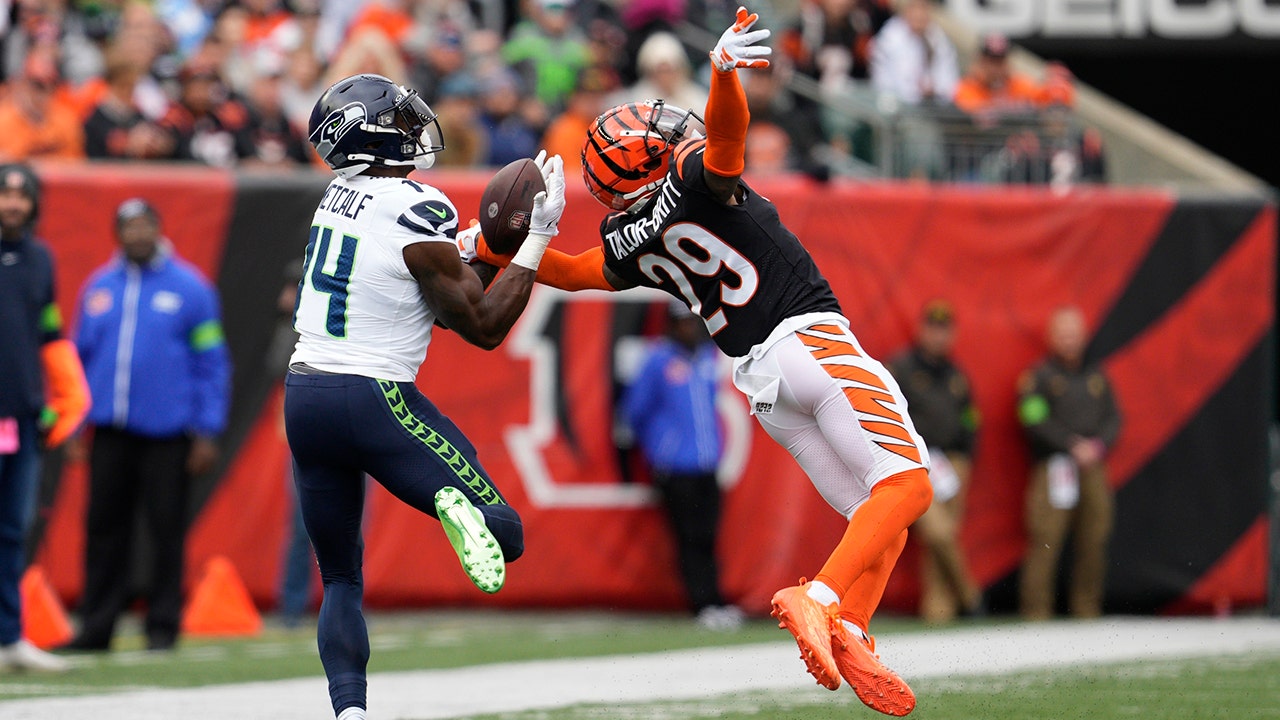 Seahawks' DK Metcalf gives unnecessary shove to Bengals player