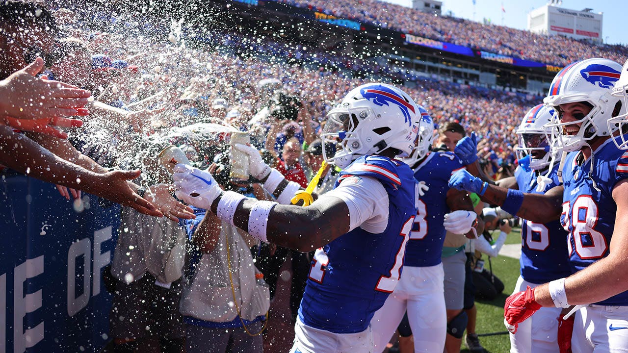 Stefon Diggs showers fans with beer as he leads Bills to massive