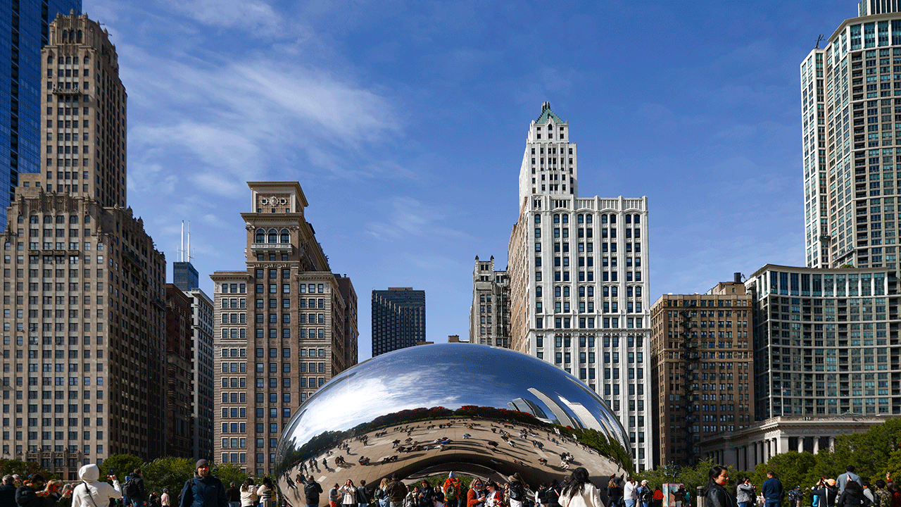 Cloud Gate, known as The Bean, in Chicago