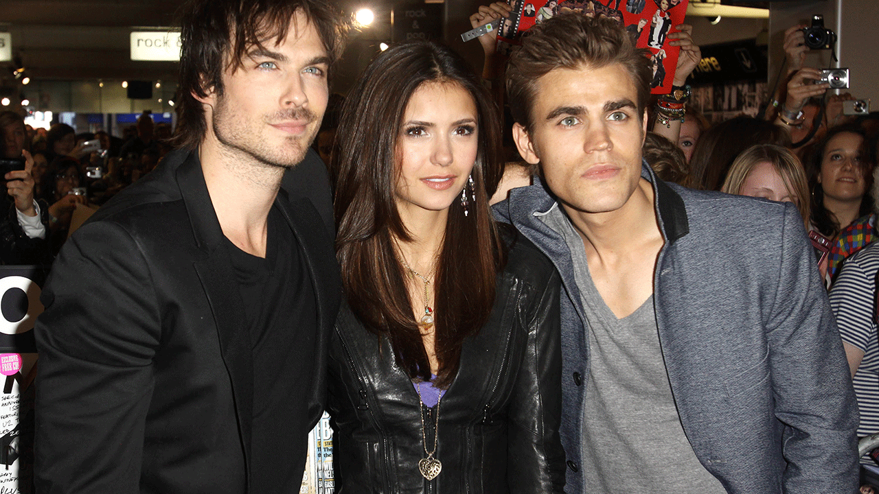 Ian Somerhalder, Nina Dobrev and Paul Wesley at event for "The Vampire Diaries"