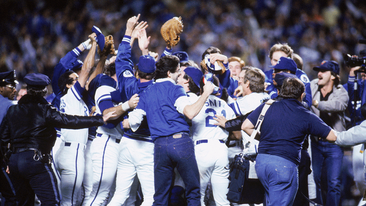 Kansas City Royals winning 1985 World Series