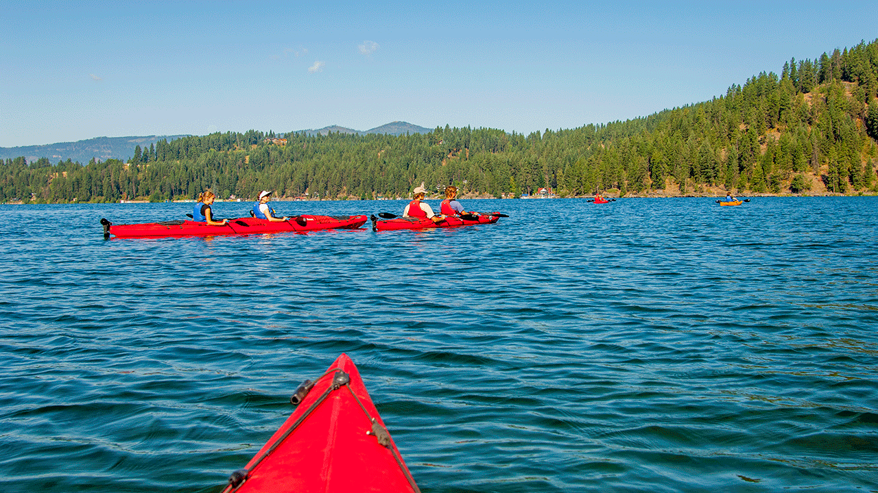 Kayaks on Coeur d' Alene Lake