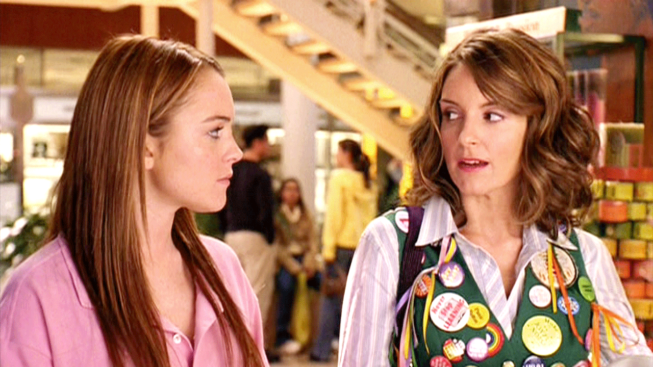 Lindsay Lohan and Tina Fey in "Mean Girls"