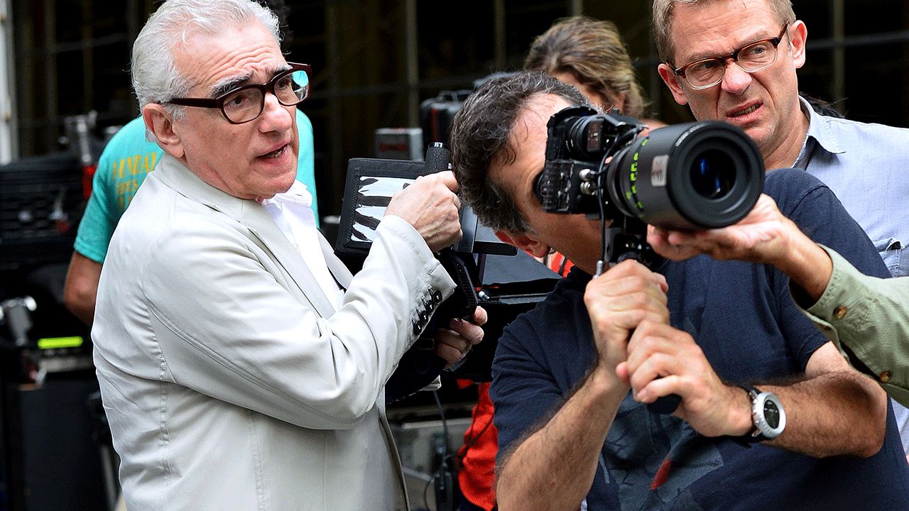 Martin Scorsese filming "The Wolf of Wall Street"