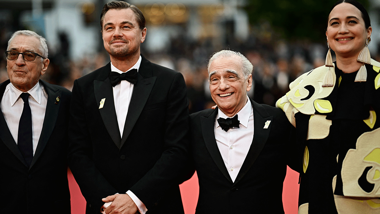 Robert De Niro, Leonardo DiCaprio, Martin Scorsese and Lily Gladstone
