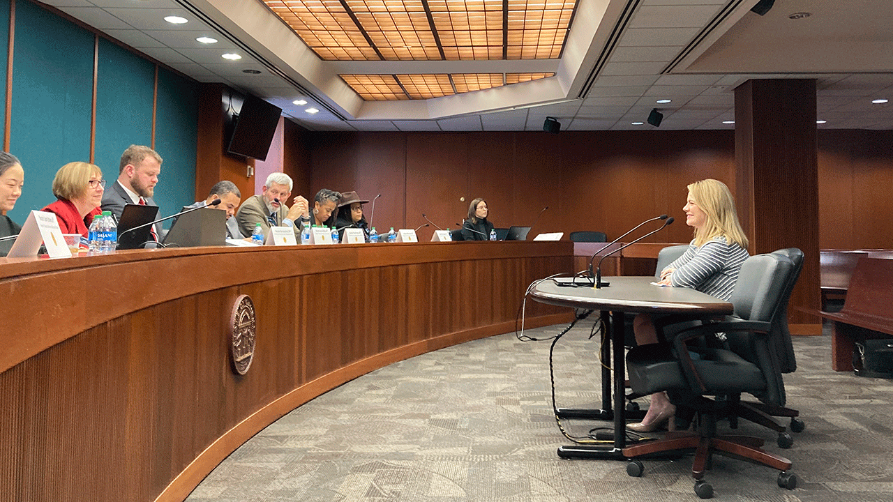 Candice Broce testifies at the state Capitol in Atlanta