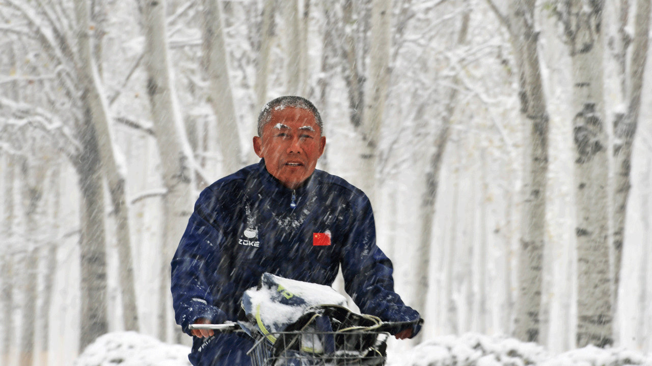 China experienced its first major blizzard today.