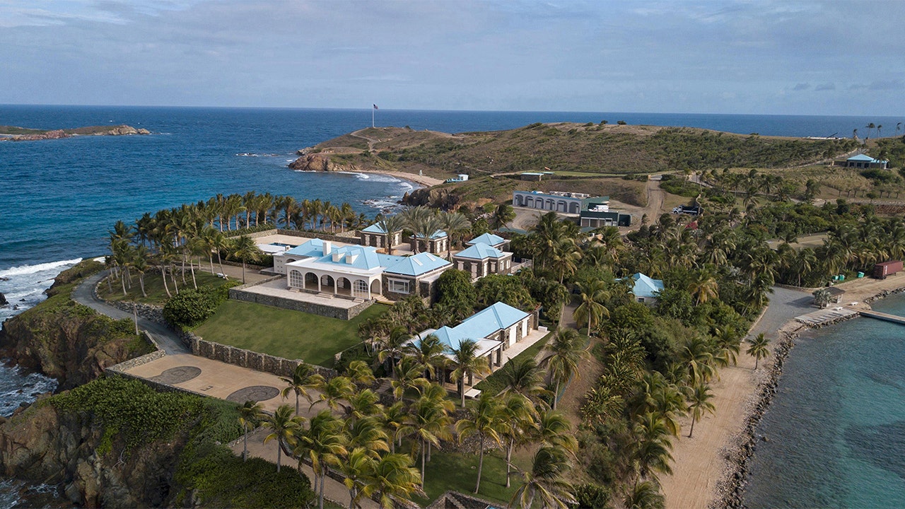 Jeffrey Epstein's former home on the island of Little Saint James in the U.S. Virgin Islands. (Emily Michot/Miami Herald/Tribune News Service via Getty Images)