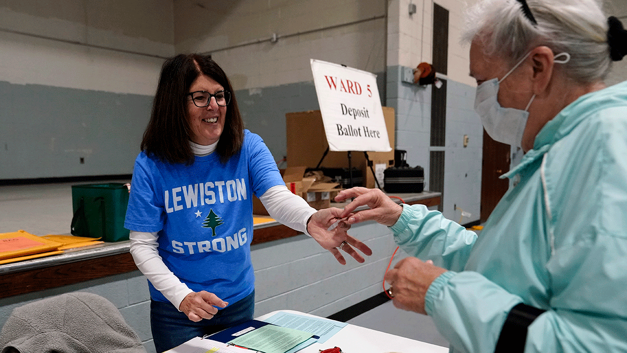 Voter in Lewiston, Maine