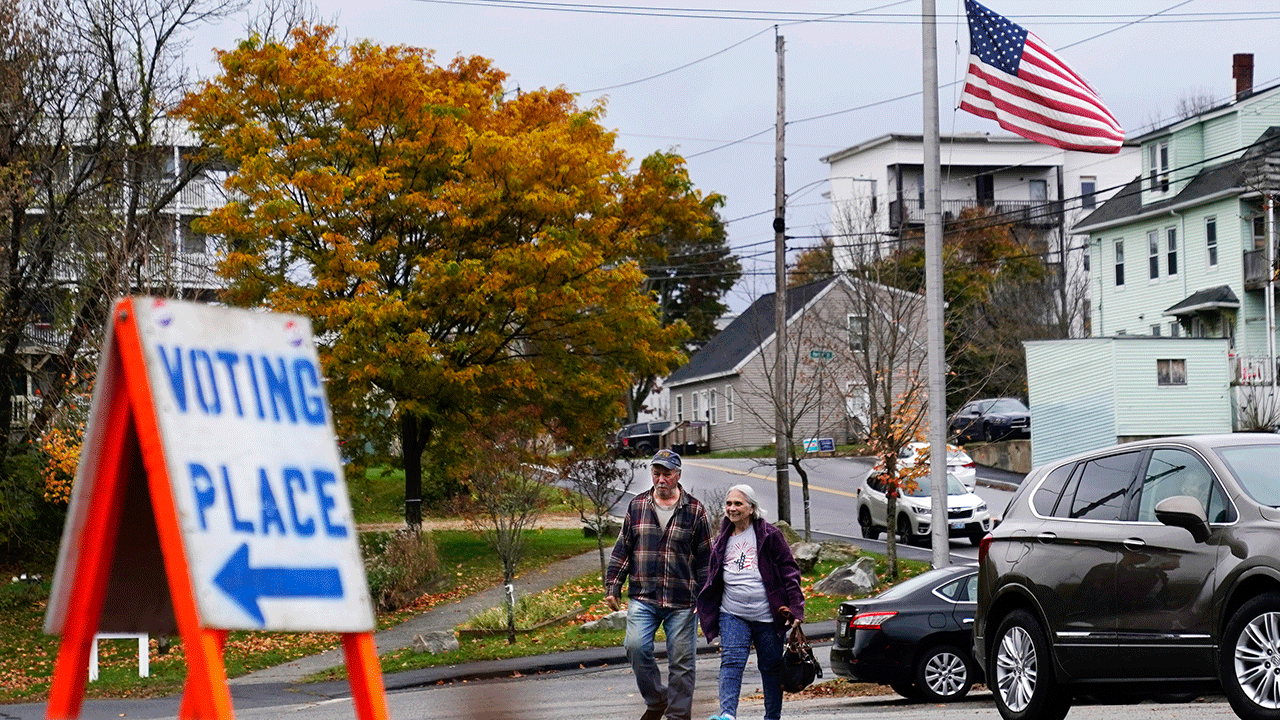 Maine voters arrive at polling location
