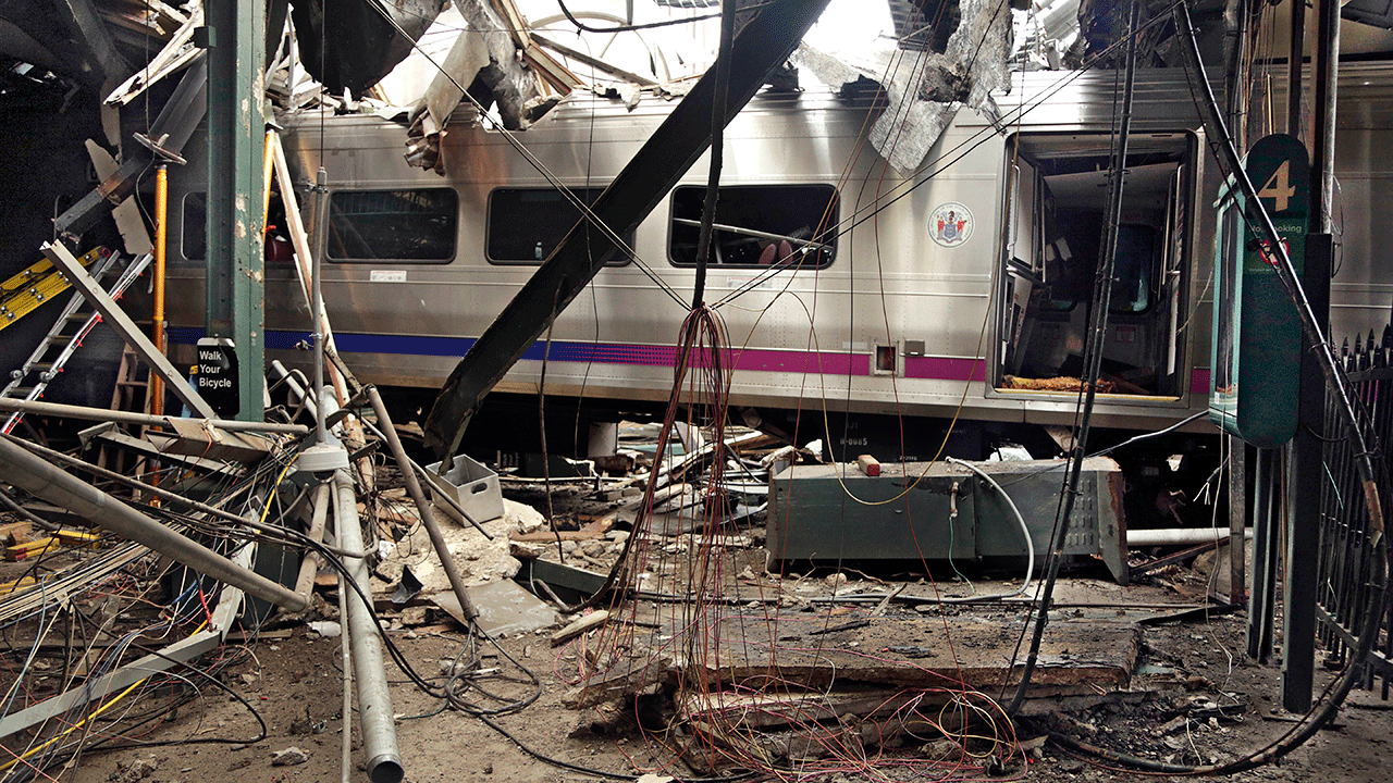Train crash damage