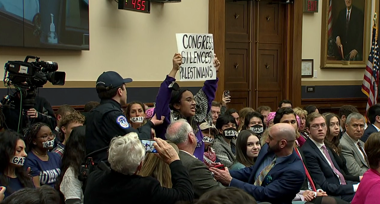 Anti-Israel protesters interrupt Jewish students testifying before Congress on college antisemitism