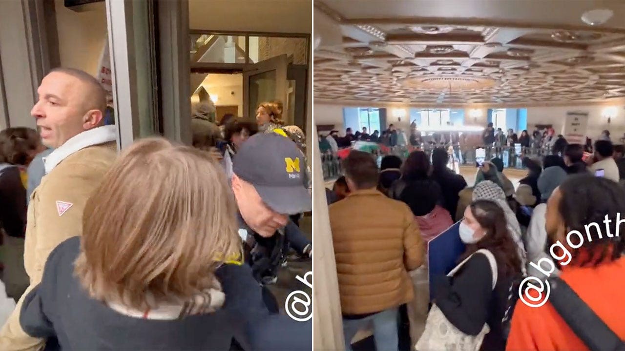 Hundreds of pro-Palestinian protesters storm University of Michigan administrative building