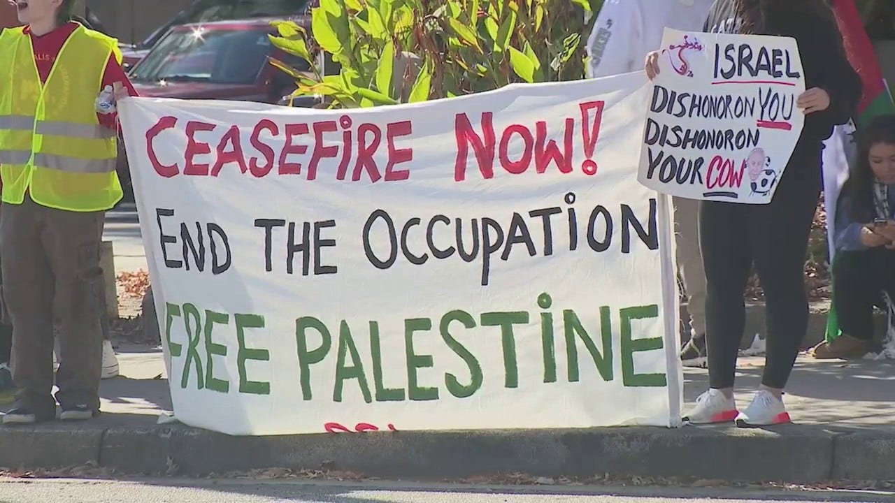 Atlanta cops arrest 8 pro-Palestinian protesters near Lenox Square Mall after refusing to disperse from street