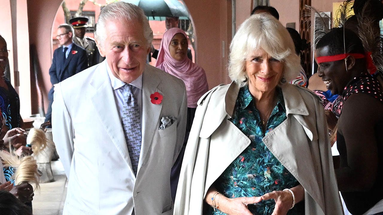 Queen Camilla gives King Charles a 'love tap' during Kenya state visit