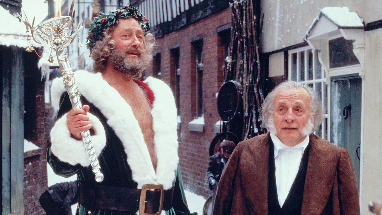 George Scott e Edward Woodward em "Uma canção de Natal"