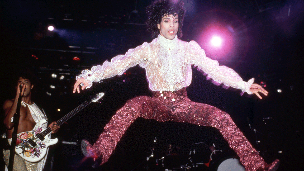 Prince during the Purple Rain tour in 1984
