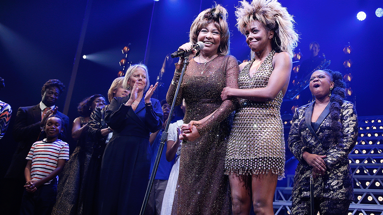 Tina Turner and Adrienne Warren on opening night of "Tina-The Tina Turner Musical" on Broadway