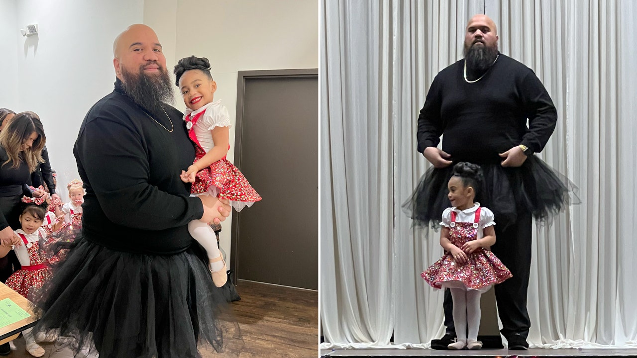 Mom's video of her husband in a tutu at daughter's dance recital hits all the right notes