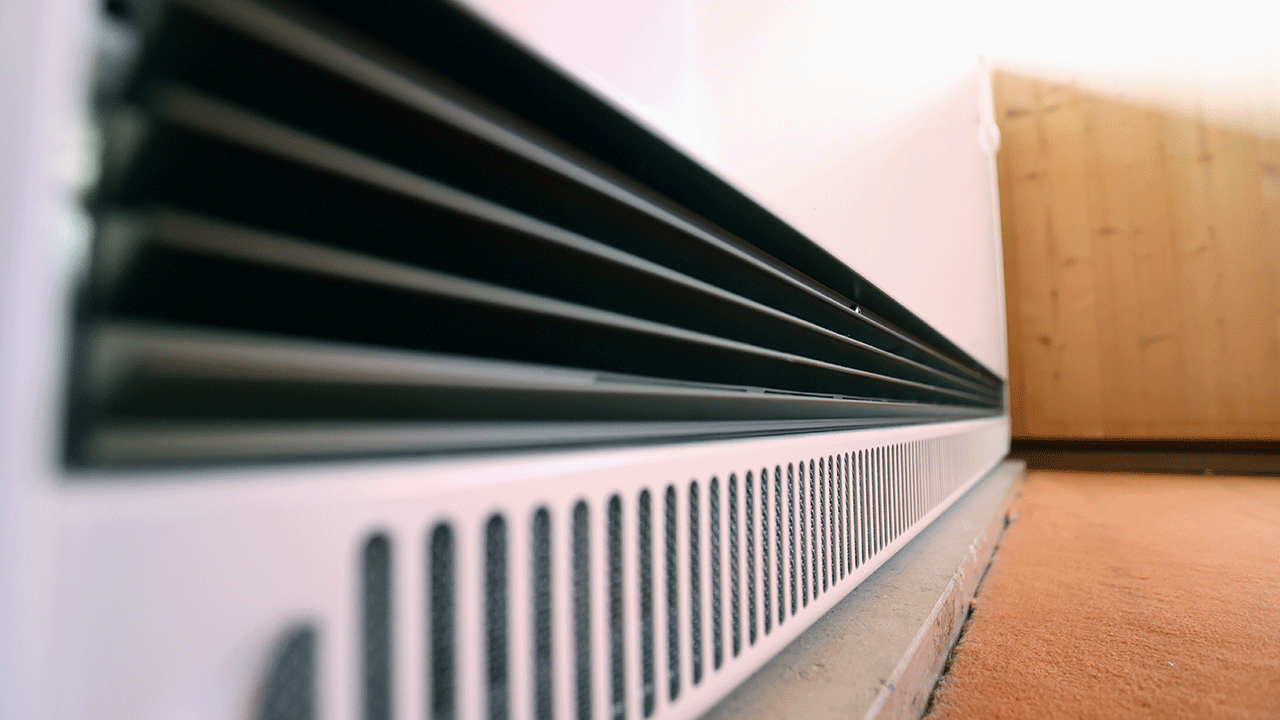 An electric heater in a house