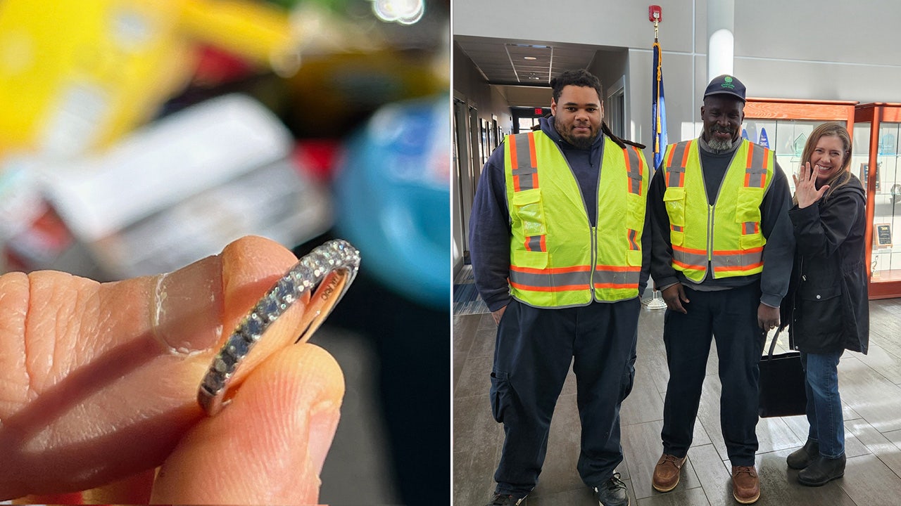 Melanie Harper of Greenville, South Carolina, was throwing her recyclables into the bin at the city's Rutherford Road recycling center on Sunday, Jan. 28, when disaster struck. Her diamond wedding band fell off and went into the recycling bin, the city shared in a Facebook post on Tuesday, Jan. 30. (The City of Greenville)