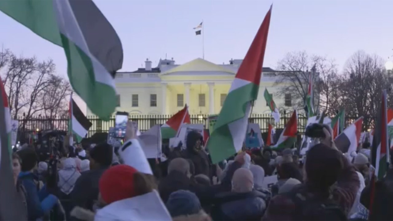 Pro-Palestinian rioters outside WH hurl objects at officers as ‘non-essential’ staff are reportedly evacuated