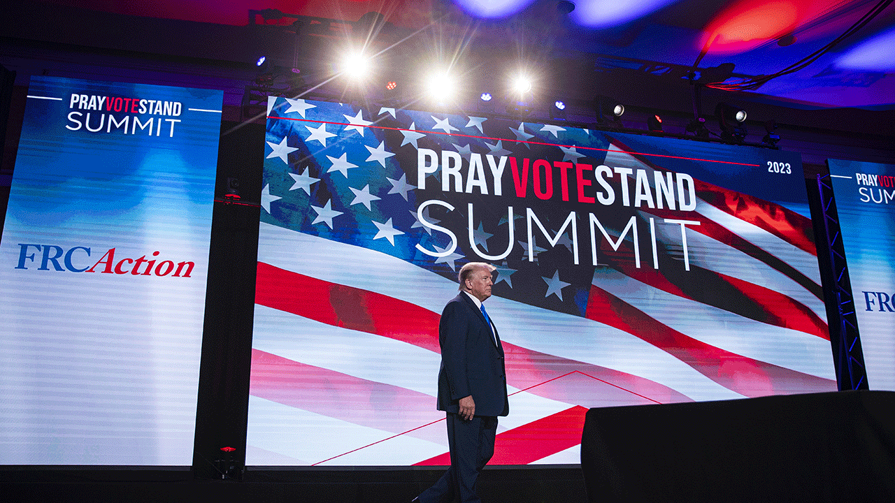 Donald Trump at Pray Vote Stand summit