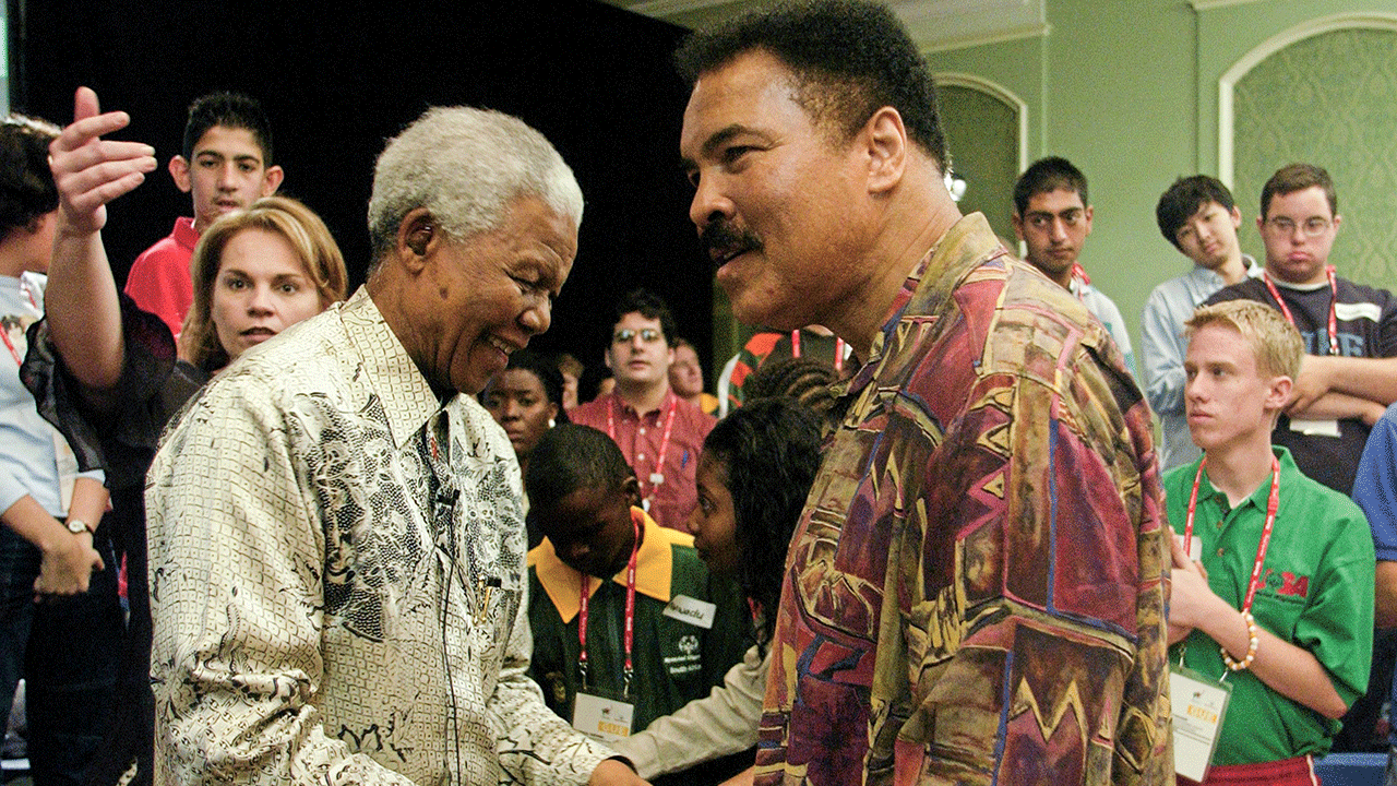 Muhammad Ali with Nelson Mandela 
