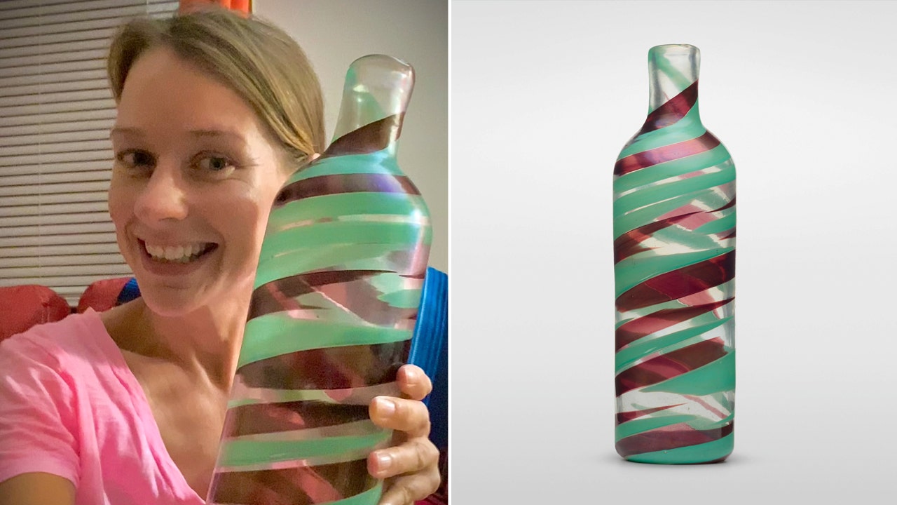 Jessica Vincent, 43, of Lynchburg, Virginia, spent $3.99 on a vase that caught her eye at Goodwill and wound up selling it for more than $100,000 - a thrill that she said changed her life. (Jessica Vincent/Courtesy of Rago/Wright)
