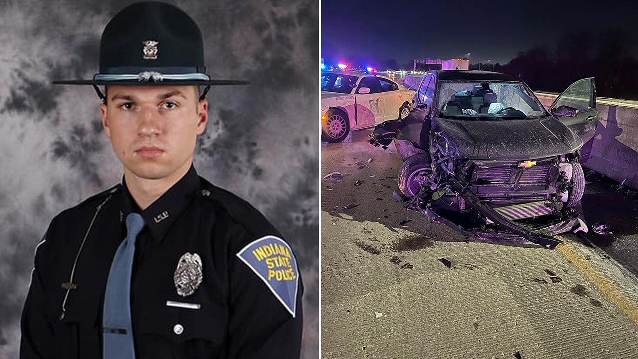 News :Indiana trooper critically hurt by suspected drunk driver while helping motorist with flat tire