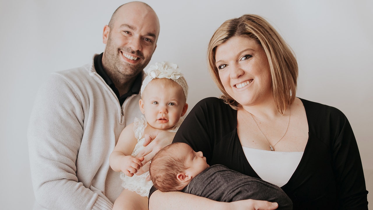 Dr. Jennifer Hintszche, pictured with her husband and two children, is the CEO of PherDal, creator of the first sterile at-home insemination kit. So far, 34 babies have been born from the first 200 proof-of-concept kits that were released, she shared. (Brittany Moore)
