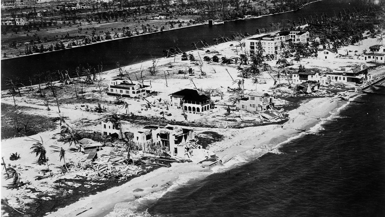 Miami coastline after hurricane