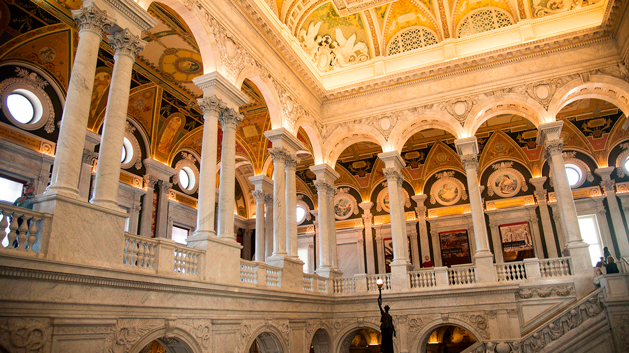 Main hall in the Library of Congress