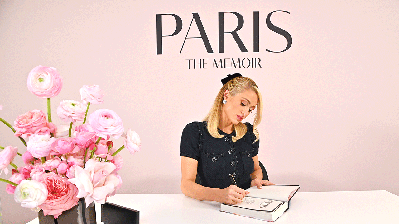 Paris Hilton signing books 