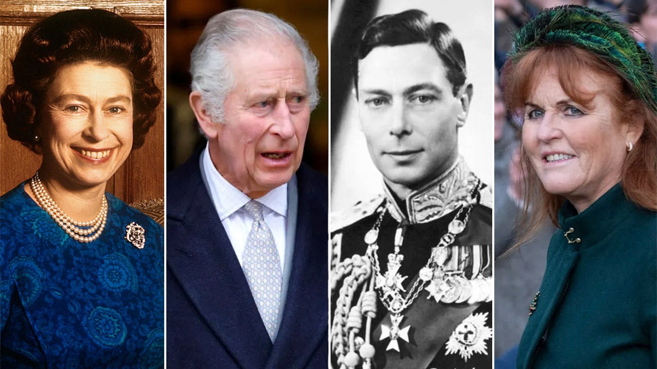 Left to right: Queen Elizabeth II, King Charles III, King George VI and Sarah Ferguson are among the British royals who have been diagnosed with cancer. (Getty Images)