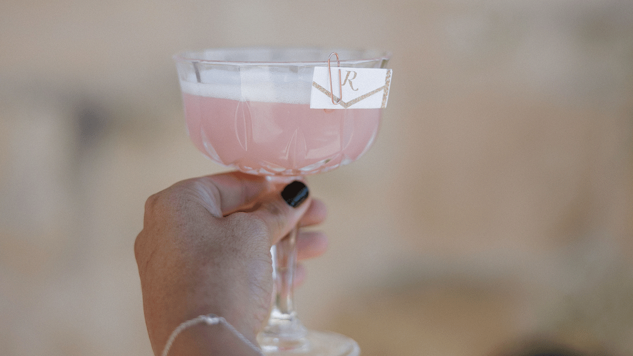 Person holding custom cocktail