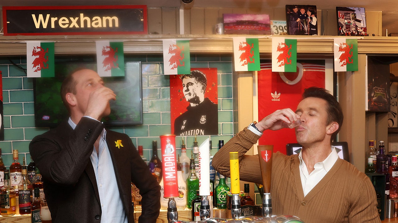 Prince William takes a shot with Rob McElhenney at Wrexham pub