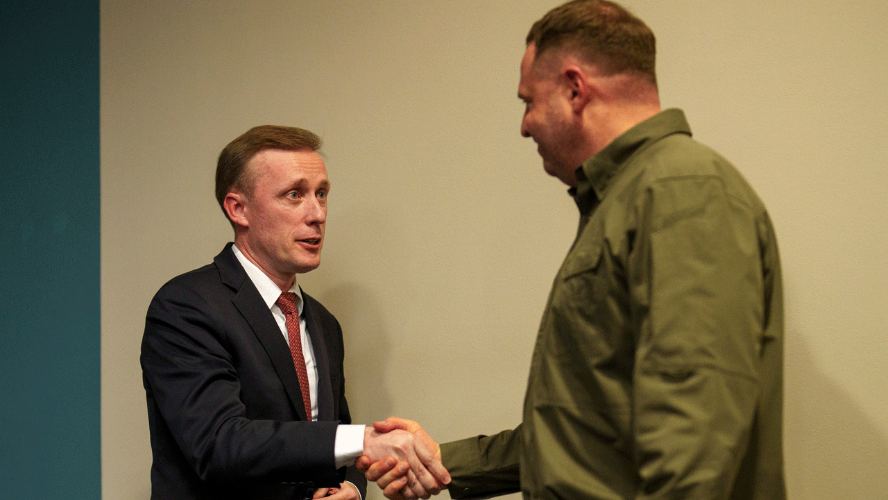 US national security adviser Jake Sullivan visits Kyiv as stalemate in Washington holds up aid