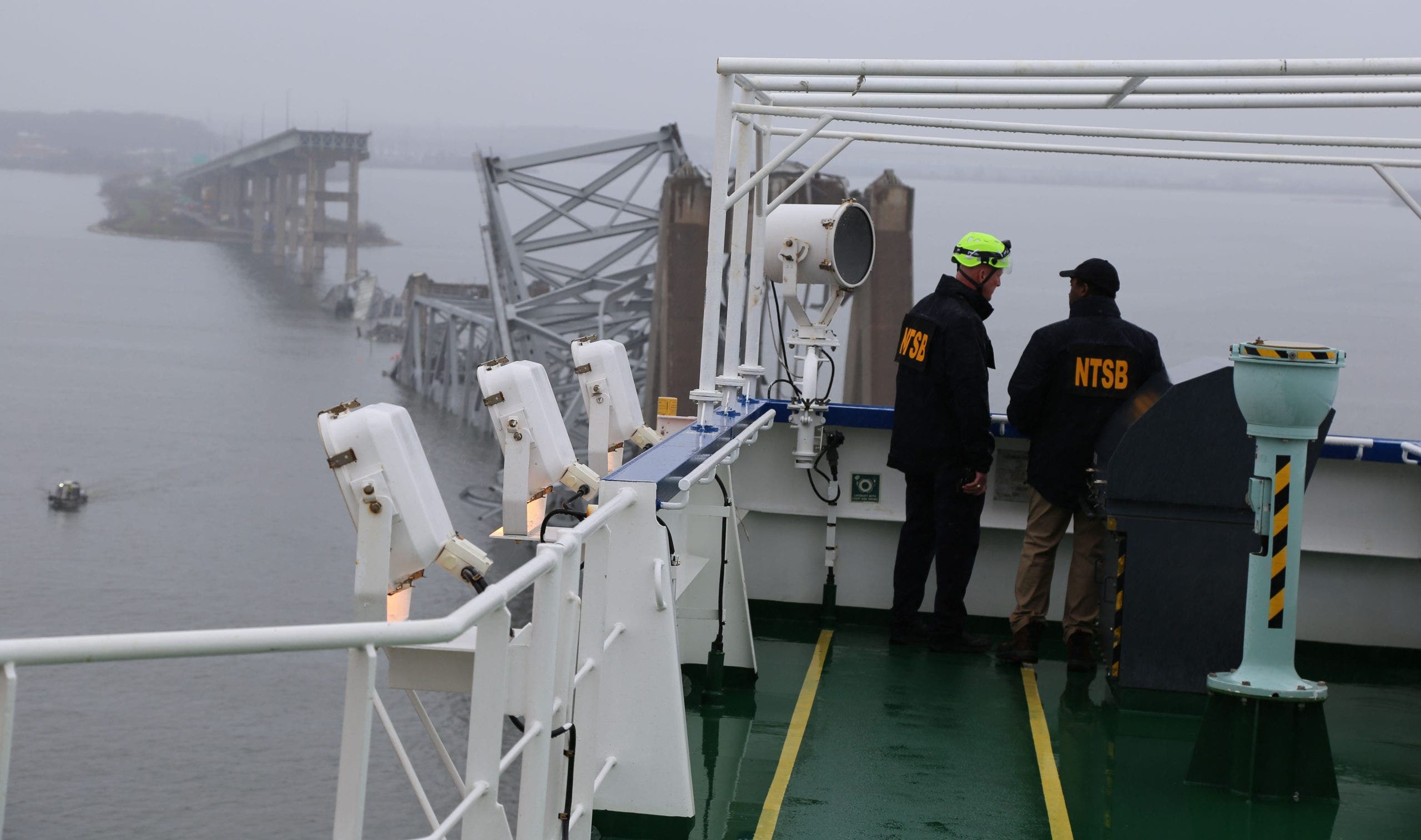 Baltimore bridge collapse: ntsb releases images, video of investigators onboard stricken cargo ship