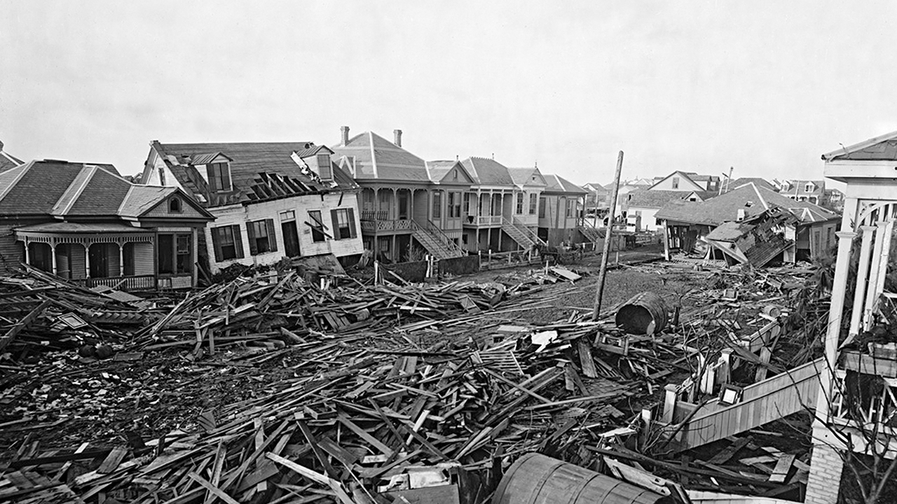 Residential damage from Galveston Hurricane